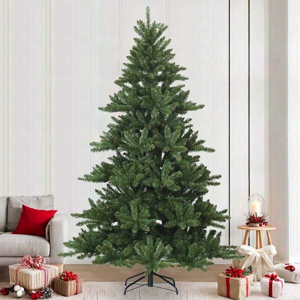 vidaXL Albero di Natale Artificiale con Rami Pieghevoli Verde 240 cm