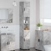 vidaXL Mobiletto bagno alto con porta Grigio cemento 30 x 35 x 192 cm