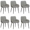 vidaXL Sedie da pranzo 6 pz Velluto Grigio Chiaro 57 x 50 x 85 cm