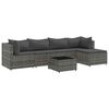 vidaXL Set Divani da Giardino 6 pz con Cuscini in Polyrattan Grigio