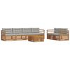 vidaXL Set di divani da esterno 7 pcs Grigio Naturale e Chiaro