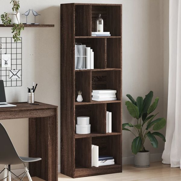 vidaXL Libreria Rovere Marrone 57x28,5x174 cm in Legno Multistrato