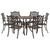 vidaXL Set da Pranzo per Giardino 7 pz Bronzo Alluminio