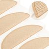 vidaXL Tappetini per scale 15 pz 56x17x3 cm Crema Semicircolari