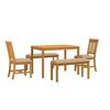 vidaXL Set da pranzo 5 pz Beige Legno di Quercia Massello