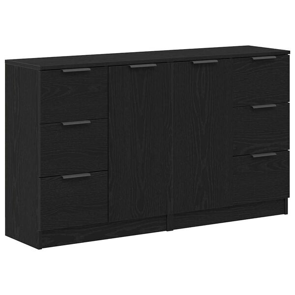vidaXL Credenza Rovere Nero 120 x 30 x 70 cm Legno multistrato