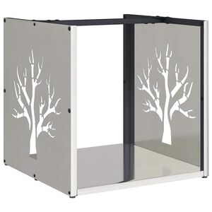 vidaXL Rastrelliera per Legna da Ardere 40x40x40 cm in Acciaio Inox