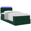 vidaXL Pouf Letto con Materasso e LED Verde Scuro 90x200cm in Velluto