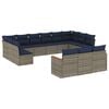 vidaXL Set Divani da Giardino 13 pz con Cuscini Grigio in Polyrattan