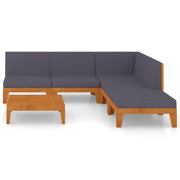 vidaXL Set Divani da Giardino 6 pz con Cuscini in Massello di Acacia