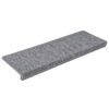 vidaXL Tappetini per scale 30 pz 65x21x4 cm Grigio chiaro Bordo rettangolare