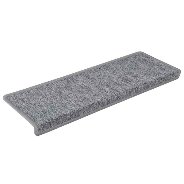 vidaXL Tappetini per scale 30 pz 65x21x4 cm Grigio chiaro Bordo rettangolare