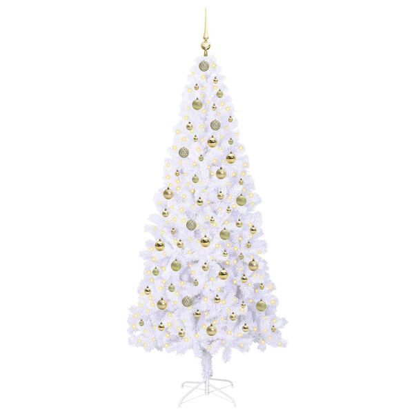 vidaXL Albero di Natale artificiale Bianco 210 cm PVC e Acciaio