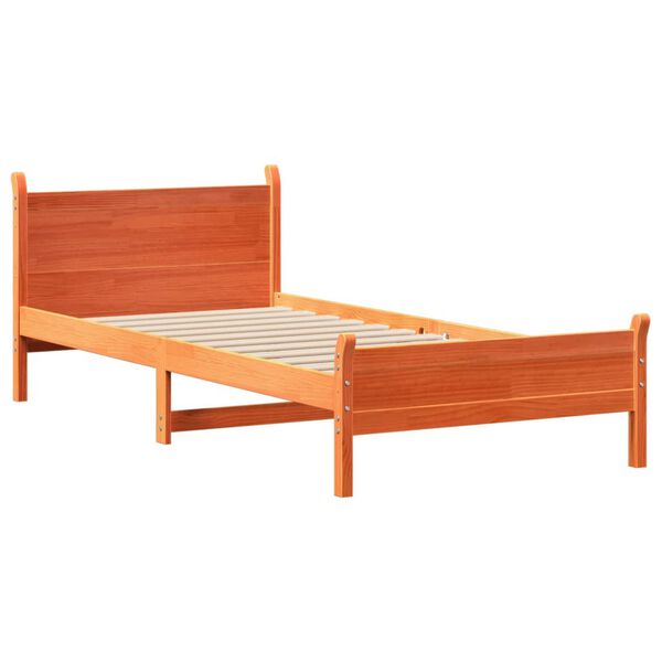 vidaXL Letto senza Materasso Marrone Cera 100x200 cm in Legno di Pino
