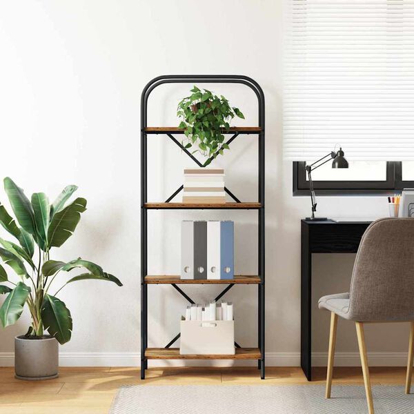 vidaXL Libreria Legno vecchio 60 x 30 x 146 cm Legno multistrato