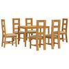 vidaXL Set da pranzo 7 pz Beige Legno di Quercia Massello