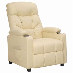 vidaXL Poltrona Reclinabile in Tessuto Crema