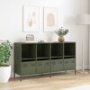 vidaXL Credenza Verde Oliva 135x39x73,5 cm Acciaio Laminato a Freddo