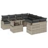 vidaXL Set Divano da Giardino 9 pz Grigio chiaro polyrattan
