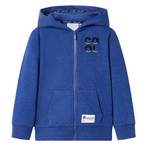 Felpa con Cappuccio e Cerniera per Bambini Blu Scuro M&eacute;lange 92