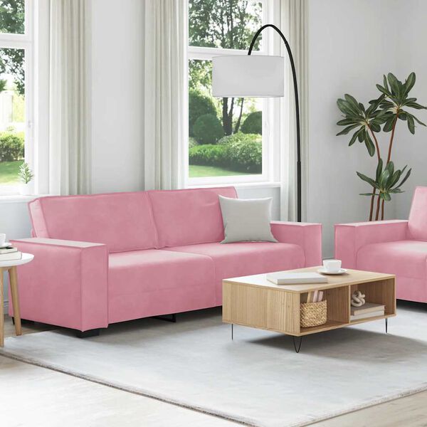 vidaXL Set di Divani 2 pz con Cuscini rosa in Velluto