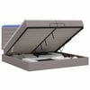 vidaXL Letto Ottomano con Materasso e LED Tortora 200 x 200 cm Tessuto
