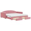 vidaXL Divano Letto Estraibile con Cassetti Rosa 100x200 cm Velluto