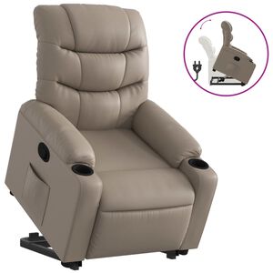 vidaXL Poltrona Alzapersona Reclinabile Cappuccino in Similpelle