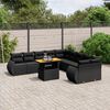vidaXL Set Divani da Giardino 11 pz con Cuscini in Polyrattan Nero