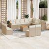 vidaXL Set Divano da Giardino 13 pz con Cuscini Beige in Polyrattan