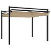 vidaXL Gazebo da Giardino con Tetto Retrattile Tortora 3x3 m Alluminio