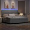 vidaXL Letto a Sorgente LED Grigio chiaro 200 x 200 cm Tessuto
