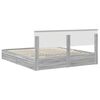 vidaXL Letto con Contenitore con testiera Grigio Sonoma 200 x 200 cm