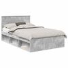 vidaXL Struttura del letto con testiera Grigio Concret&egrave; 135 x 190 cm