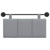 vidaXL Testata appesa Rigato Grigio chiaro 90 x 55 x 5 cm Tessuto