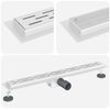 vidaXL Drenaggio doccia con design a striscia Argento 80 cm