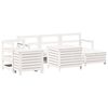 vidaXL Set Divani da Giardino 7 pz Bianco in Legno Massello di Pino