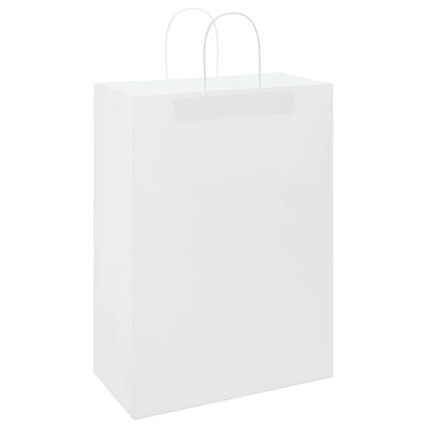 vidaXL Sacchetti di Carta 250 pz con Manici Bianchi 32x17x44 cm