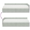 vidaXL Struttura Letto Angolare con Materasso 2 pcs Grigio chiaro