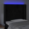 vidaXL Testiera a LED nero 93x16x118/128 cm in Velluto