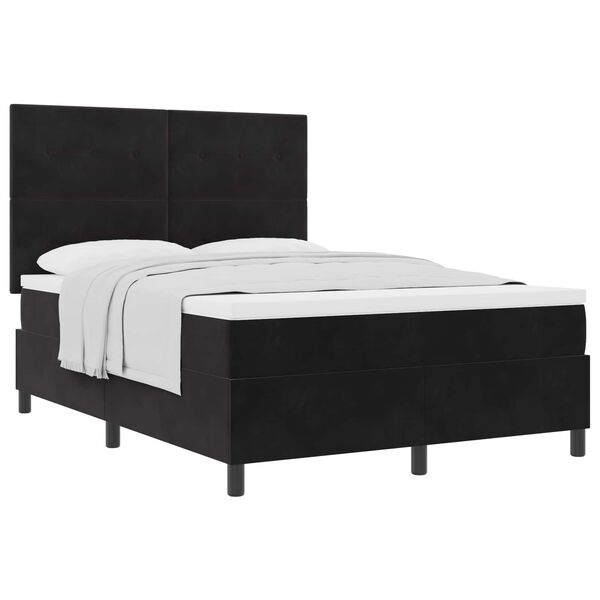 vidaXL Letto a molle con materasso Nero 140 x 190 cm Tessuto