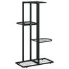 vidaXL Piedistallo per Piante a 4 Piani 43x22x76 cm in Metallo Nero