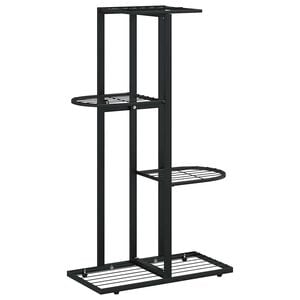 vidaXL Piedistallo per Piante a 4 Piani 43x22x76 cm in Metallo Nero