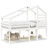 vidaXL Letto a Soppalco con Tetto Bianco 90x190 cm in Legno di Pino