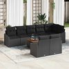 vidaXL Set Divano da Giardino con cuscino 9 pcs Nero polyrattan
