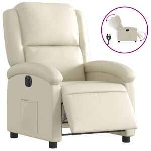 VidaXL Poltrona Reclinabile Elettrica Crema in Similpelle