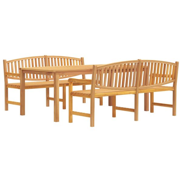 vidaXL Set da Pranzo per Giardino 3 pz in Legno Massello di Teak