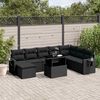 vidaXL Set Divani da Giardino con Cuscini 8 pz Nero in Polyrattan