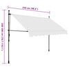 vidaXL Tenda da Sole Retrattile Manuale con LED 250 cm Crema