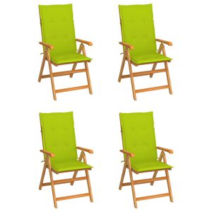 vidaXL Sedie Pieghevoli 4 pz con Cuscini Verde Brillante